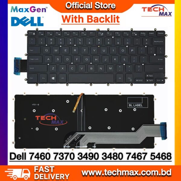 Dell Inspiron 14 7460 7466 7472 7560 7570 7573 Backlit Laptop Keyboard Replacement BD