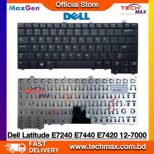 Dell Latitude E7240 E7420 E7440 laptop keyboard replacement non backlit