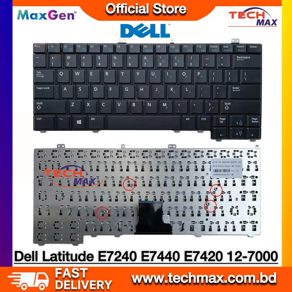 Dell Latitude E7440 E7240 E7420 12-7000 Series Laptop Keyboard 1 Dell Latitude E7240 E7420 E7440 laptop keyboard replacement non backlit