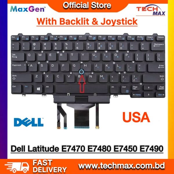 Dell Latitude E5450 E5470 E5480 E7490 backlit laptop keyboard replacement