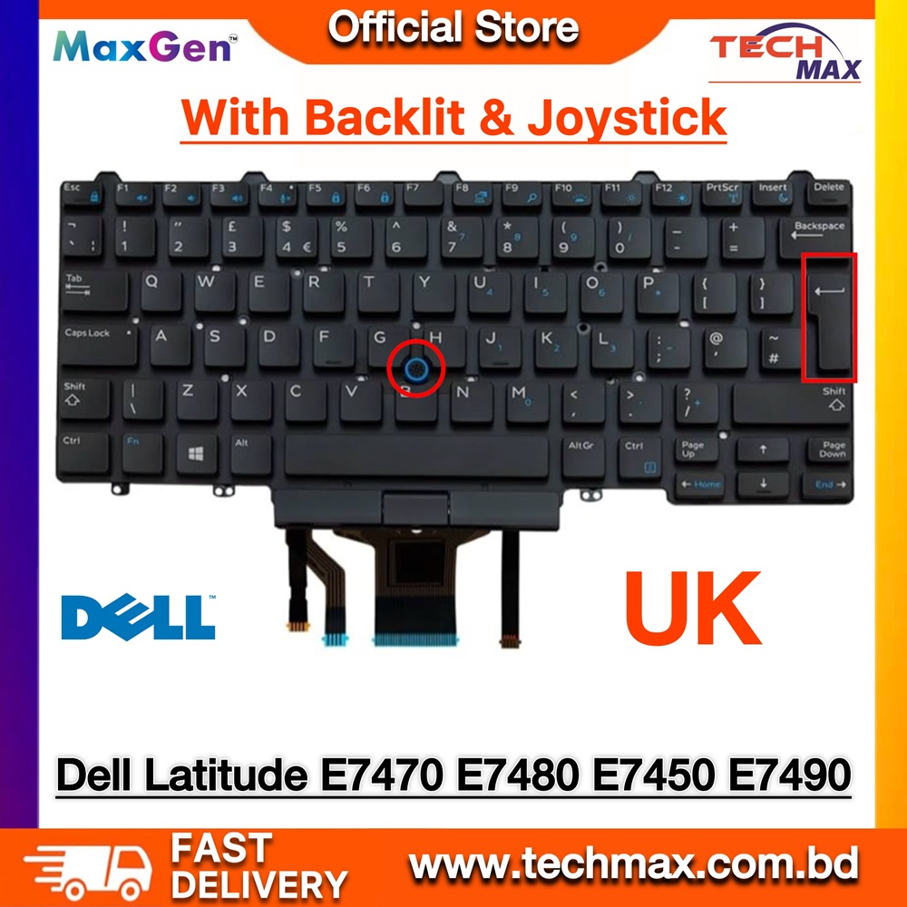 Dell Latitude E5450 E5470 E7450 E7470 E7480 E7490 E5480 E5488 Series Laptop Keyboard (Backlit + Pointer) – UK 1 Dell Latitude E5450 E5470 E7450 E7470 E7480 E7490 E5480 E5488 UK Layout Backlit Laptop Keyboard