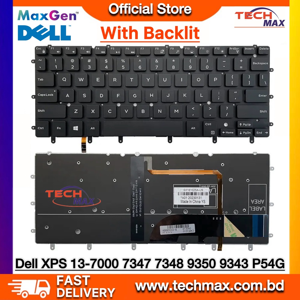 Dell XPS 13 9343 9350 9360 P54G, Inspiron 15 7547 7548 P41F, Inspiron 13 7347 7348 7352 7353 7359 P57G 13-7000 Series Laptop Keyboard (With Backlit) 1 Dell XPS 13 9343 9350 9360 Inspiron 7347 7359 backlit keyboard replacement DKDXH