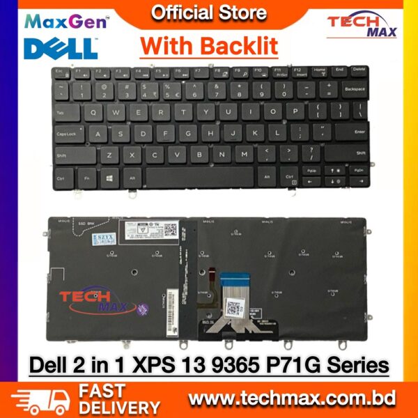 Dell XPS 13 9365 2-in-1 backlit keyboard replacement 0WPCF9 NSK-EG0BC