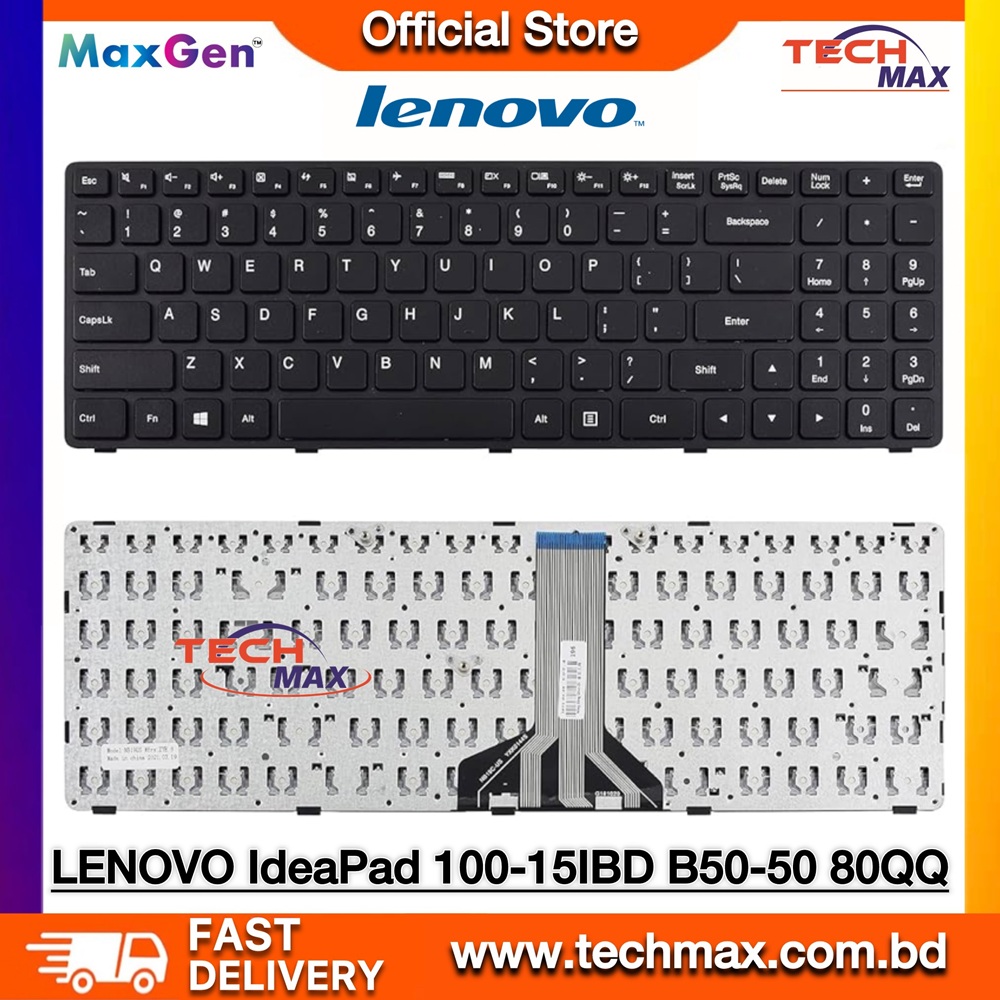 Lenovo IdeaPad 100-15IBD, B50-50 Series Laptop Keyboard 1 Lenovo IdeaPad 100-15IBD B50-50 US Layout Laptop Keyboard Replacement Black
