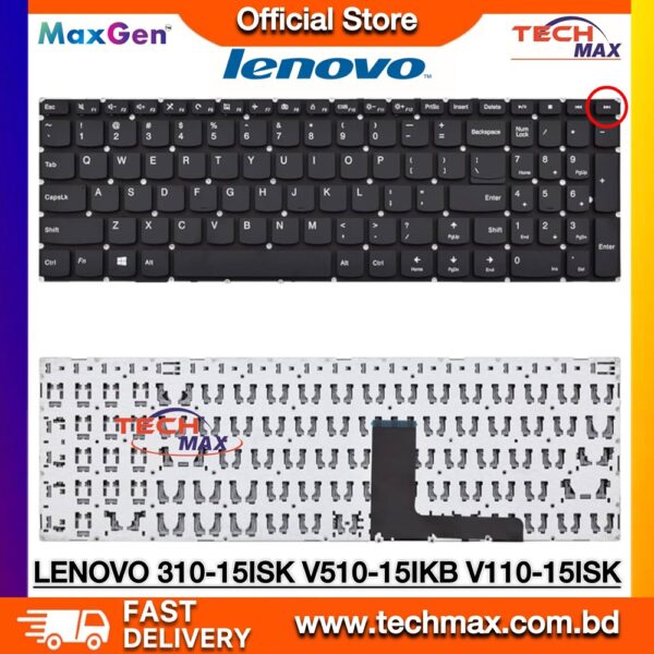 Lenovo IdeaPad 310-15ISK V310-15 V510-15 Laptop Keyboard Replacement US Layout Black