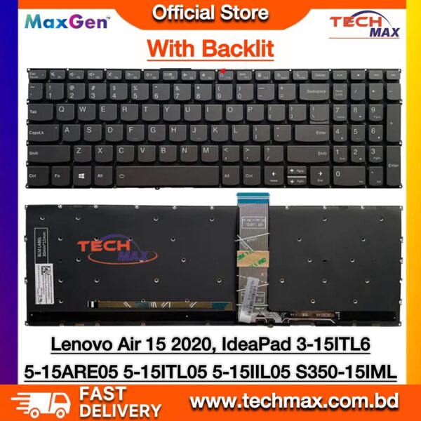 Lenovo IdeaPad 3-15ITL6 5-15ARE05 S350-15IML backlit laptop keyboard replacement