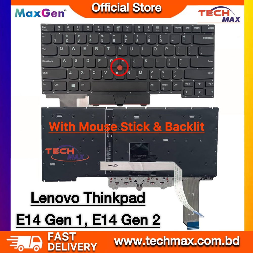 Lenovo ThinkPad E14 Gen 1, E14 Gen 2, R14 Gen 1, R14 Gen 2 Series SN20U63691 (20T6 20T7 20TA 20TB) Laptop Keyboard With Joystick & Backlit 1 Lenovo ThinkPad E14 Gen 1 Gen 2 R14 Gen 1 Gen 2 backlit keyboard with joystick replacement