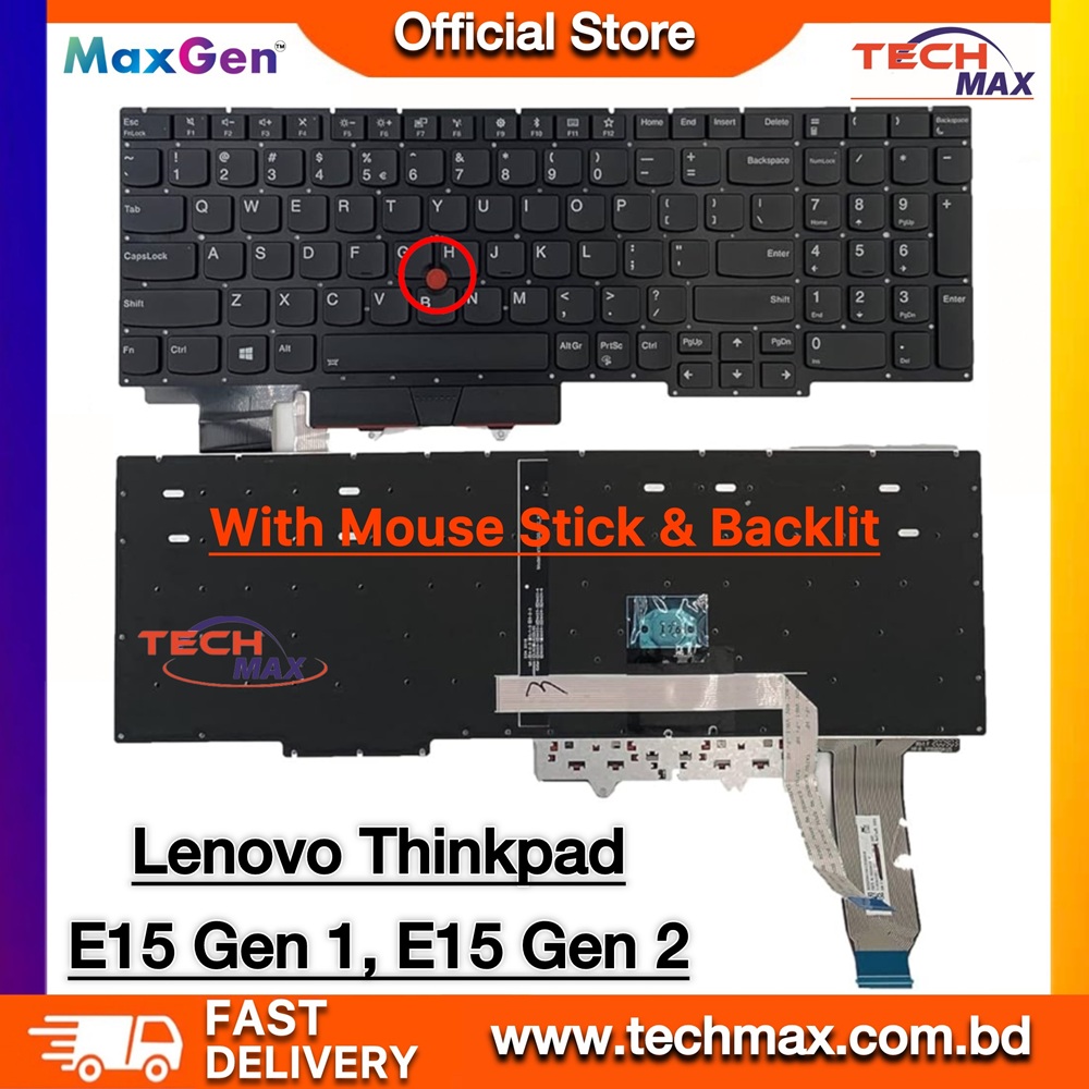 Lenovo ThinkPad E15 Gen 1 E15 Gen 2 Series (SN20U63990, 01XY010, 5M10W64584, 5M10W64513) (Type 20T8 20T9 20TD 20TE) Laptop Keyboard With Pointer & Backlit 1 Lenovo ThinkPad E15 Gen 1 Gen 2 backlit keyboard with pointer replacement