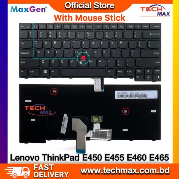 Lenovo ThinkPad E450 E455 E460 E465 keyboard with pointer replacement