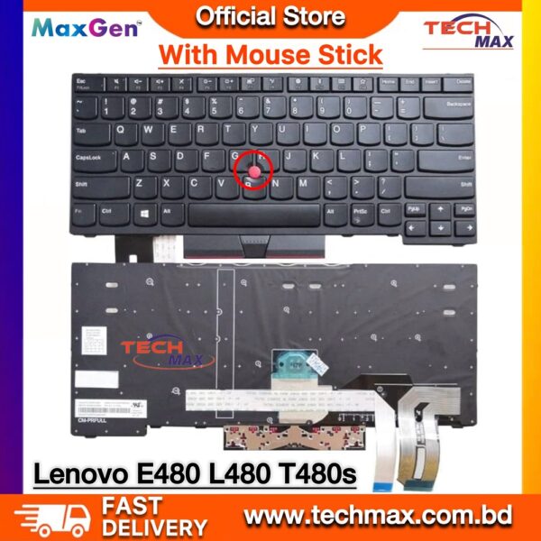 Lenovo ThinkPad E480 E490 L480 T490 keyboard with pointer replacement