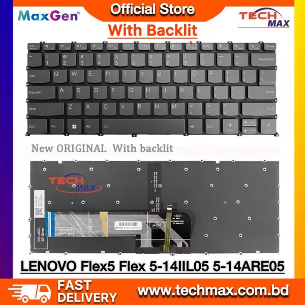 Lenovo IdeaPad Flex 5-14ALC05 14ARE05 14IIL05 14ITL05 Yoga 7-14ITL5 Slim 7 Pro-14 Laptop Keyboard With Backlit Bangladesh