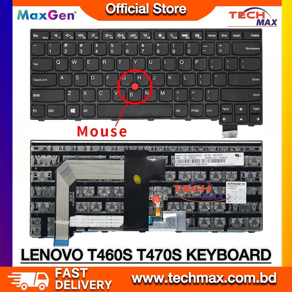 Lenovo ThinkPad T460S T470S Series Laptop Keyboard (With Pointer) 1 Lenovo ThinkPad T460s T470s keyboard with pointer Bangladesh