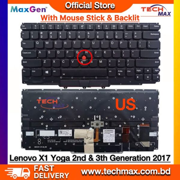 Lenovo ThinkPad X1 Yoga 2nd 3rd Gen backlit keyboard with TrackPoint replacement
