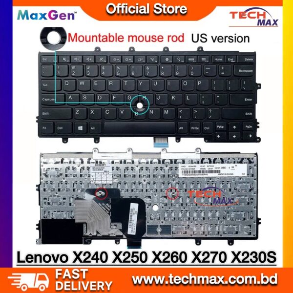 Lenovo ThinkPad X240 X250 X260 laptop keyboard without pointer replacement