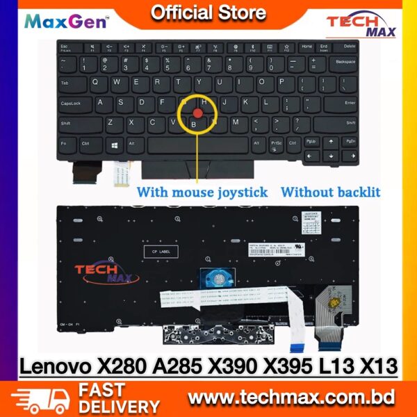Lenovo ThinkPad X280 X390 X395 laptop keyboard with pointer replacement