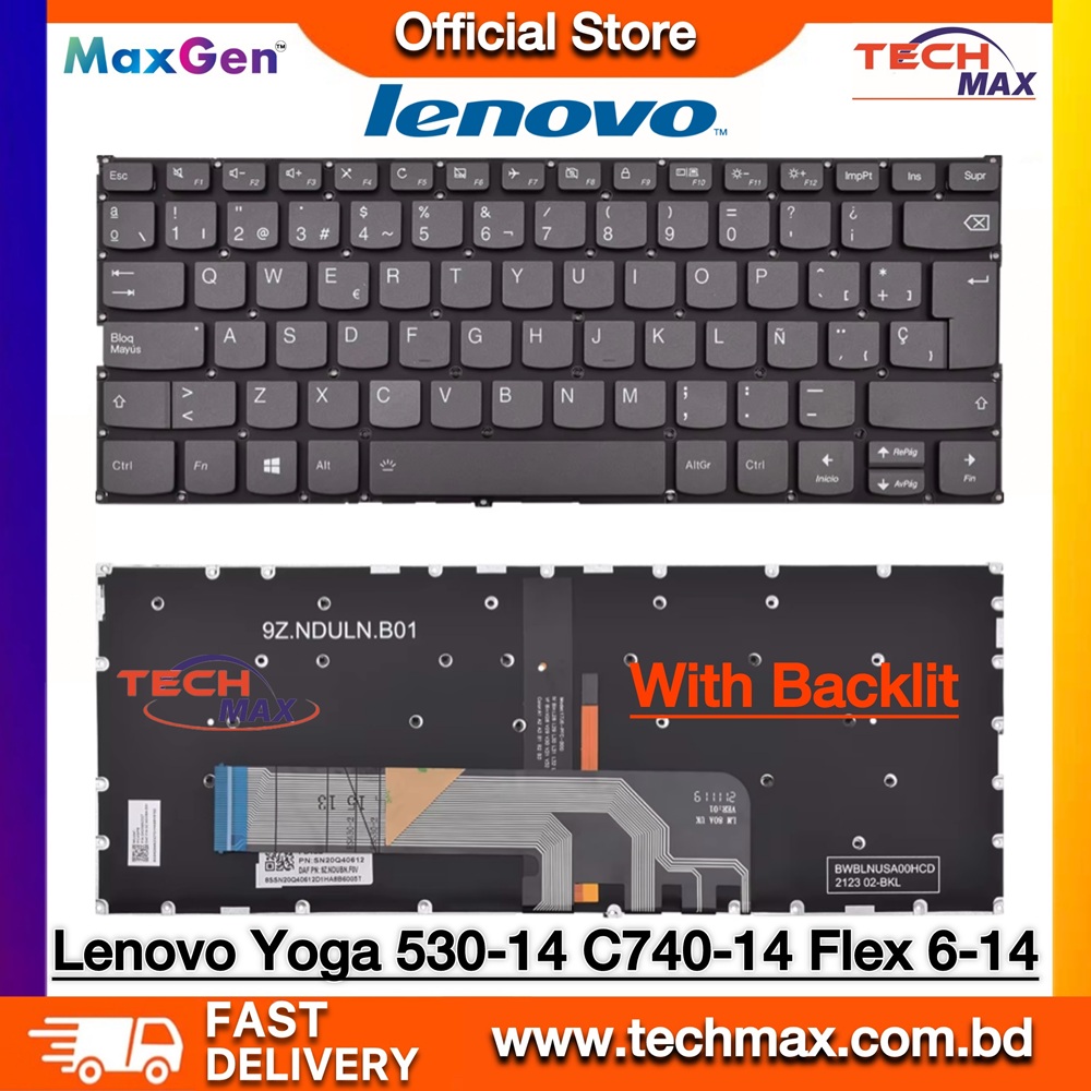 Lenovo Yoga 530-14ISK 530-14ARR 530-14IKB / Lenovo IdeaPad 530S -14ARR 530S-14IKB Series Laptop Keyboard (With Backlit) 1 Lenovo Yoga 530-14ISK 530-14IKB 530S-14IKB laptop keyboard backlit replacement Bangladesh