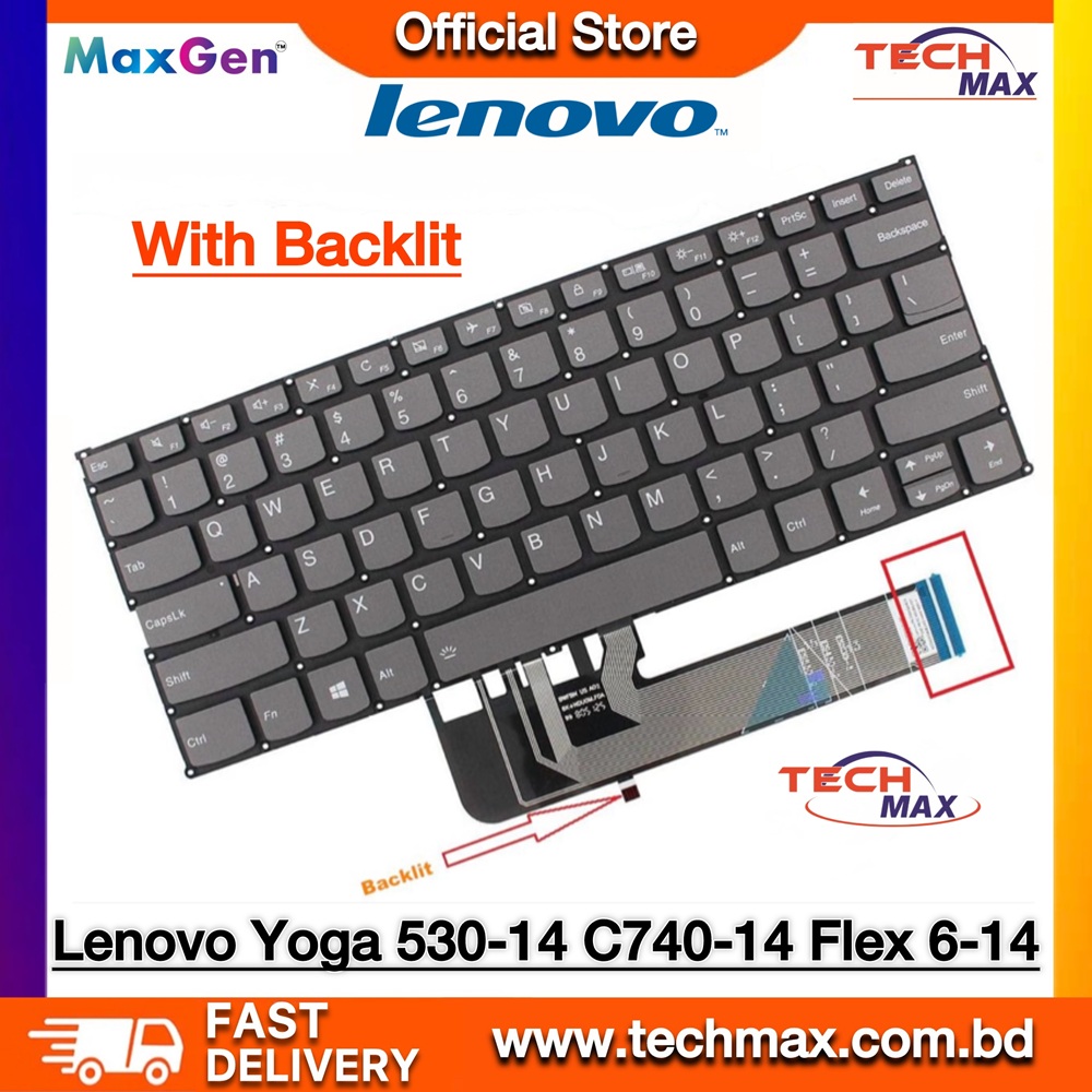 Lenovo Yoga 530-14ISK 530-14ARR 530-14IKB / Lenovo IdeaPad 530s -14ARR 530s-14IKB / Lenovo Yoga 730-13IKB 730-13IWL 730-15IKB 730-15IWL / Flex-14API Flex-14IML Flex-14IWL Flex6-14ARR 6-14IKB C740-14 Series Laptop Keyboard (With Backlit) 1 Lenovo Yoga 530-14ISK 530-14ARR 530-14IKB 530s-14ARR 530s-14IKB keyboard replacement