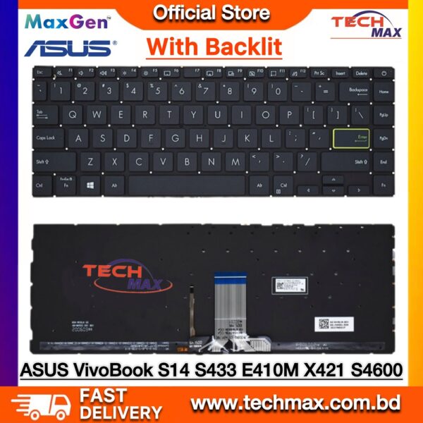 ASUS VivoBook S14 S433 E410 X421 M433 backlit laptop keyboard replacement