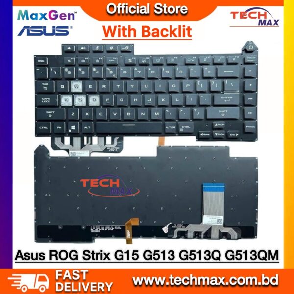 ASUS ROG Strix G15 G513 backlit laptop keyboard replacement