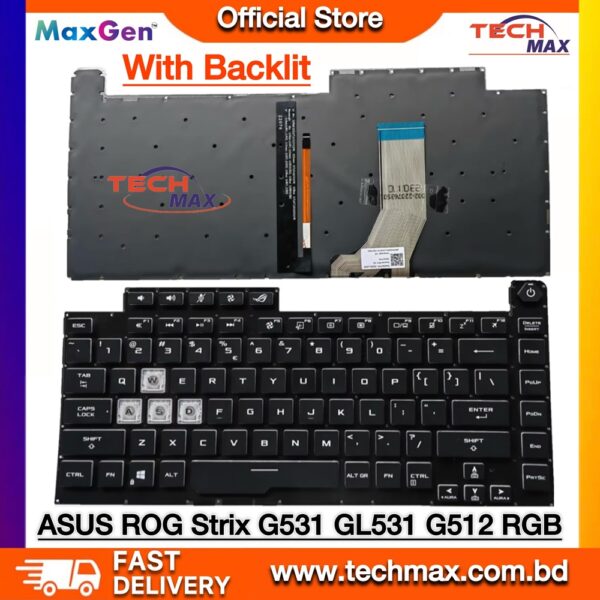 ASUS ROG Strix G531 GL531 G512 backlit laptop keyboard replacement
