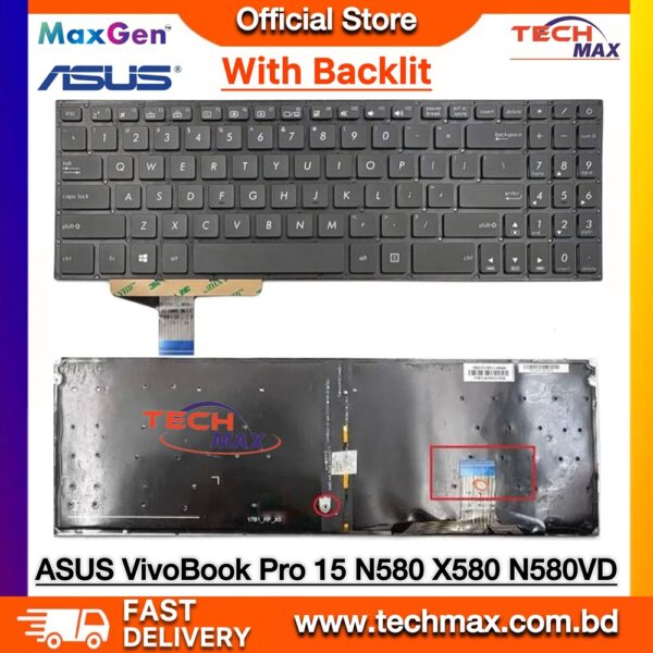 ASUS VivoBook Pro 15 N580 NX580 X580 backlit laptop keyboard replacement