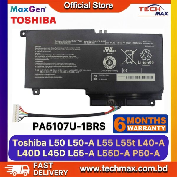Toshiba Satellite PA5107U-1BRS battery for C50 C55 C55D L55 laptop models