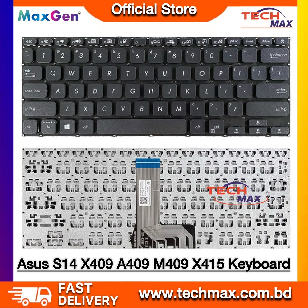 ASUS VivoBook 14 X409, X415, X409F, X409FA, X409FJ, X409U, X409UA, X409UB, X415DA, X415EA, X415FA, X415JA, X415MA, X415UA, X415EANS, X415EP, X415JANS, X415JF, X415JP, X415KA, X415MANS, X415MNS Series Premium Laptop Keyboard 1 ASUS VivoBook 14 X409 X415 Series Premium Laptop Keyboard