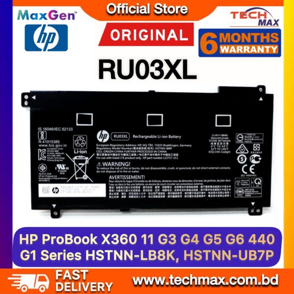 Original HP RU03XL Battery for ProBook x360 11 G3 G4 G5 G6 Laptop Battery