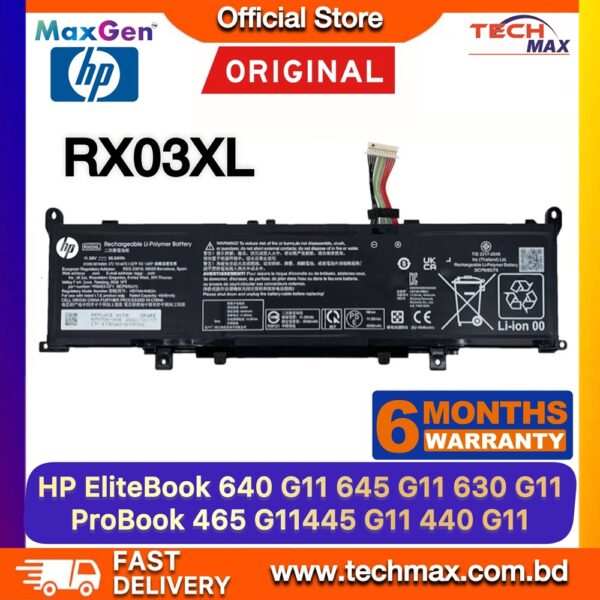 Original HP RX03XL Battery for EliteBook 630 G11 640 G11 Laptop Battery