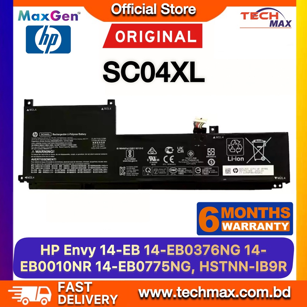Original HP SC04XL Battery For HP Envy 14-EB, 14-EB0000NF, 14-EB0006NM, 14-EB0007NA, 14-EB0008NP, 14-EB0009NC, 14-EB0010CA, 14-EB0010NR, 14-EB0012UR, 14-EB0014NL, 14-EB0015NQ, 14-EB0019NL, 14-EB0020NL, 14-EB0021NF, 14-EB0021TX Series Laptop Battery 1 Original HP SC04XL Battery for Envy 14-EB Series Laptop Battery