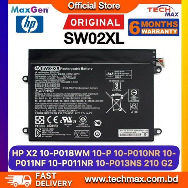Original HP SW02XL Battery for HP X2 210 G2 and Notebook X2 10-P