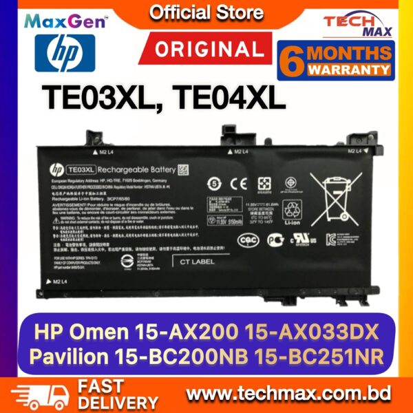 Original HP TE03XL TE04XL Battery for Omen 15-AX and Pavilion 15-BC Laptop Battery