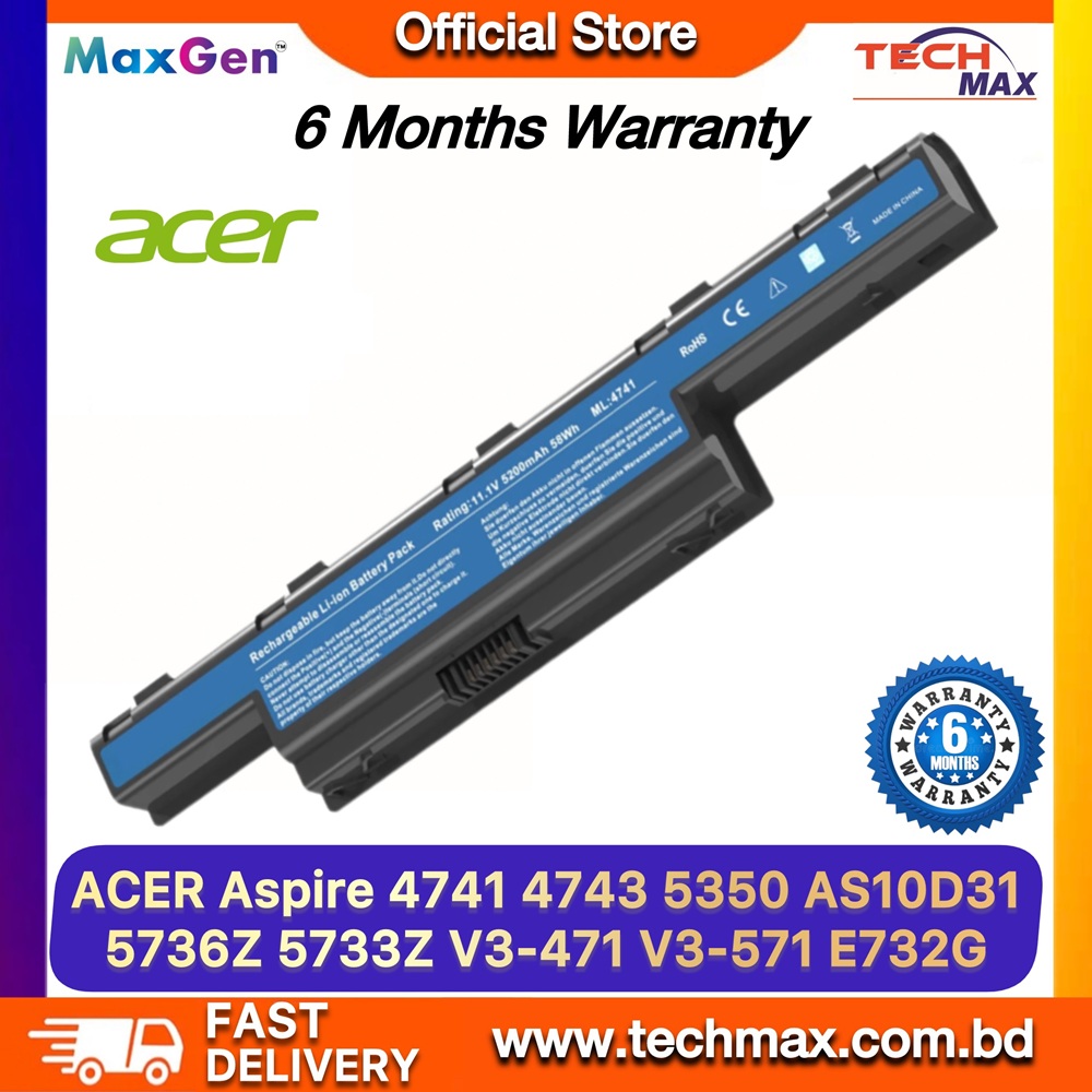 Acer AS10D31 Battery For Aspire 4741 4739 5253 5251 5336 5349 5551 5552 5560 5733 5733Z, TravelMate 5740 5735 5735Z 5740G, Gateway NV55C NV50A NV53A NV59C Series Premium Laptop Battery 1 Acer AS10D31 battery for Aspire 4741 5251 5552 5733 laptop models