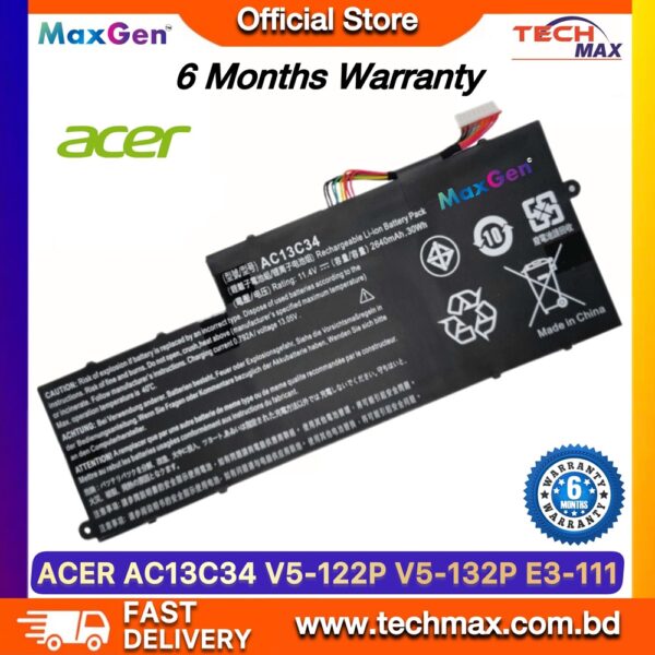 Acer AC13C34 battery for Aspire V5-122P E3-111 laptop models