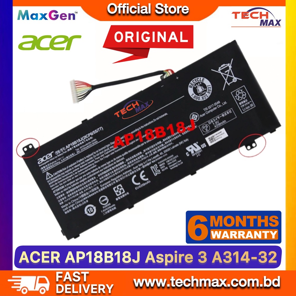 Original Acer AP18B18J Battery For Aspire 3 A314-32 A314-33 Series Premium Laptop Battery 1 Original Acer AP18B18J battery for Aspire 3 A314-32 A314-33 lapto