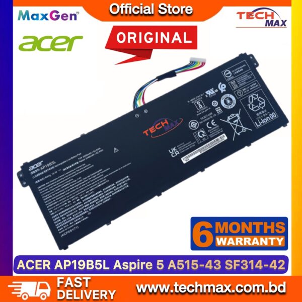 Original Acer AP19B5L battery for Aspire 5 A515-43 A515-52 A515-55 laptop