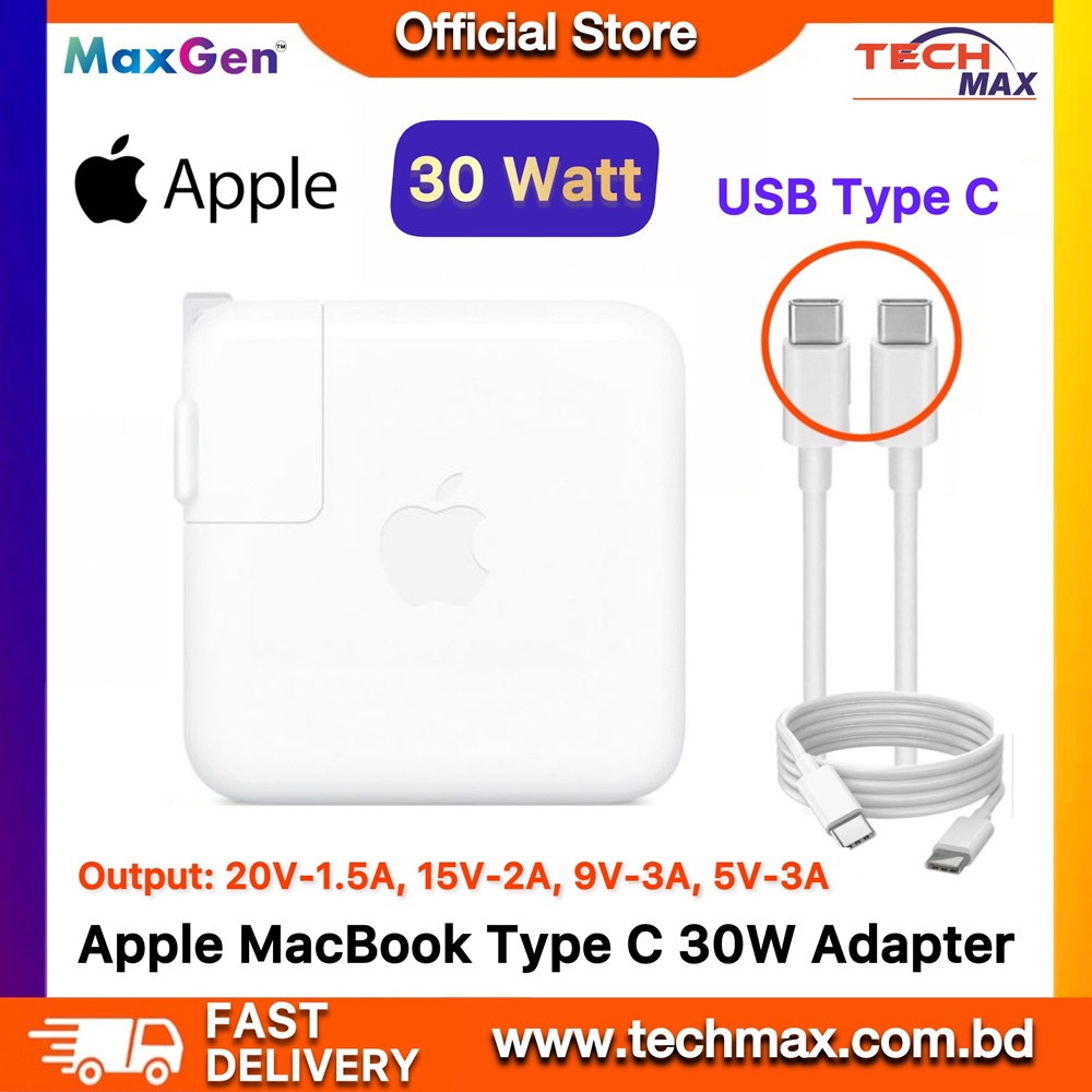 Apple MacBook 30W USB-C Power Adapter Type-C Fast Charging For MacBook Pro (A1534, A1932, A2179, A2337) Premium Quality MacBook Adapter 1 Apple MacBook 30W USB-C Power Adapter for MacBook Air and MacBook 12-inch fast charger
