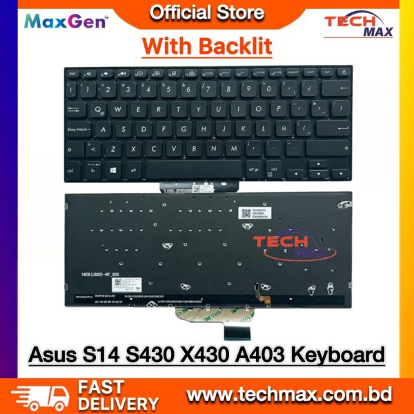 ASUS VivoBook S14 S430 X430 black backlit keyboard replacement