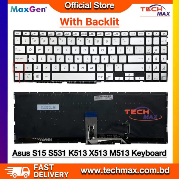 ASUS VivoBook S15 S531 X531 S513 Keyboard silver backlit keyboard replacement