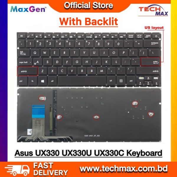 ASUS ZenBook UX330C UX330CA Keyboard premium backlit laptop keyboard