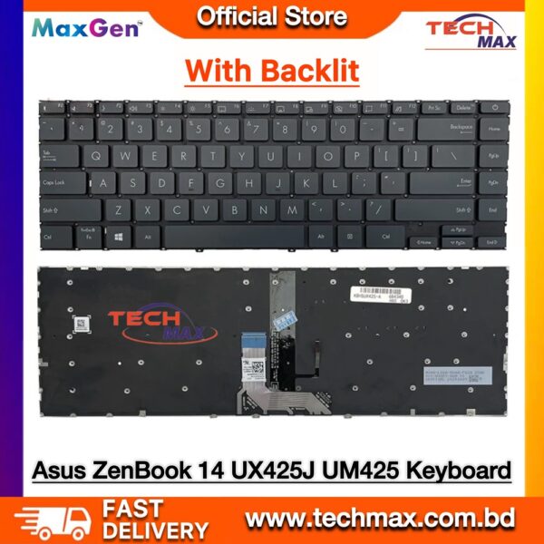 ASUS ZenBook 14 UX425  UM425 Keyboard, ZenBook 14 UX425EA UM425IA premium backlit laptop keyboard
