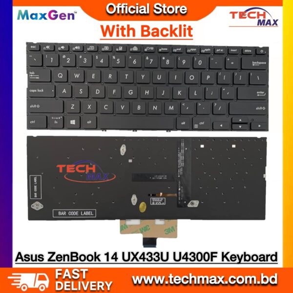 ASUS ZenBook 14 UX433 UX4300 Keyboard UX433FA UX433FL premium backlit laptop keyboard