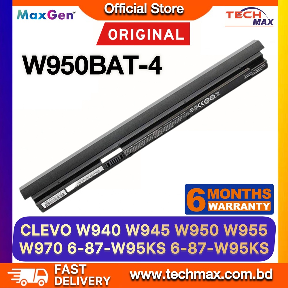 Clevo W950BAT-4 Battery For Clevo W940 W945 W950 W955 W970 6-87-W95KS, 6-87-W95KS-42F2, 6-87-W95KS-42L1, 6-87-W95KS-49F Series Premium Laptop Battery 1 Clevo W950BAT-4 battery 6-87-W95KS laptop battery