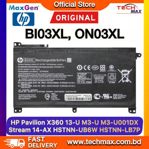 Original HP BI03XL ON03XL Battery for Pavilion x360 13-U M3-U Laptop Battery