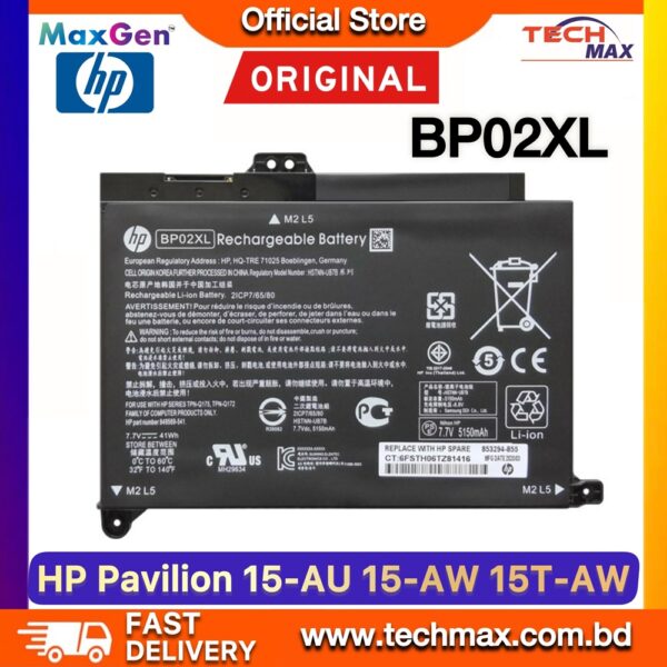 Original HP BP02XL Battery for Pavilion 15-AU 15-AW Laptop Battery