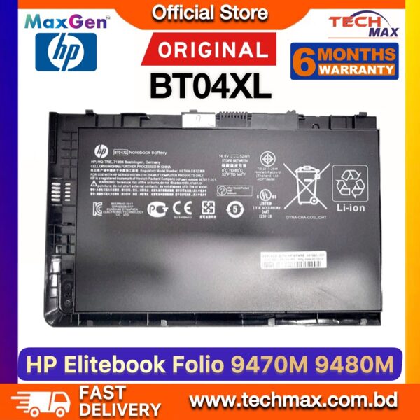 Original HP BT04XL Battery for EliteBook Folio 9470M 9480M Laptop Battery