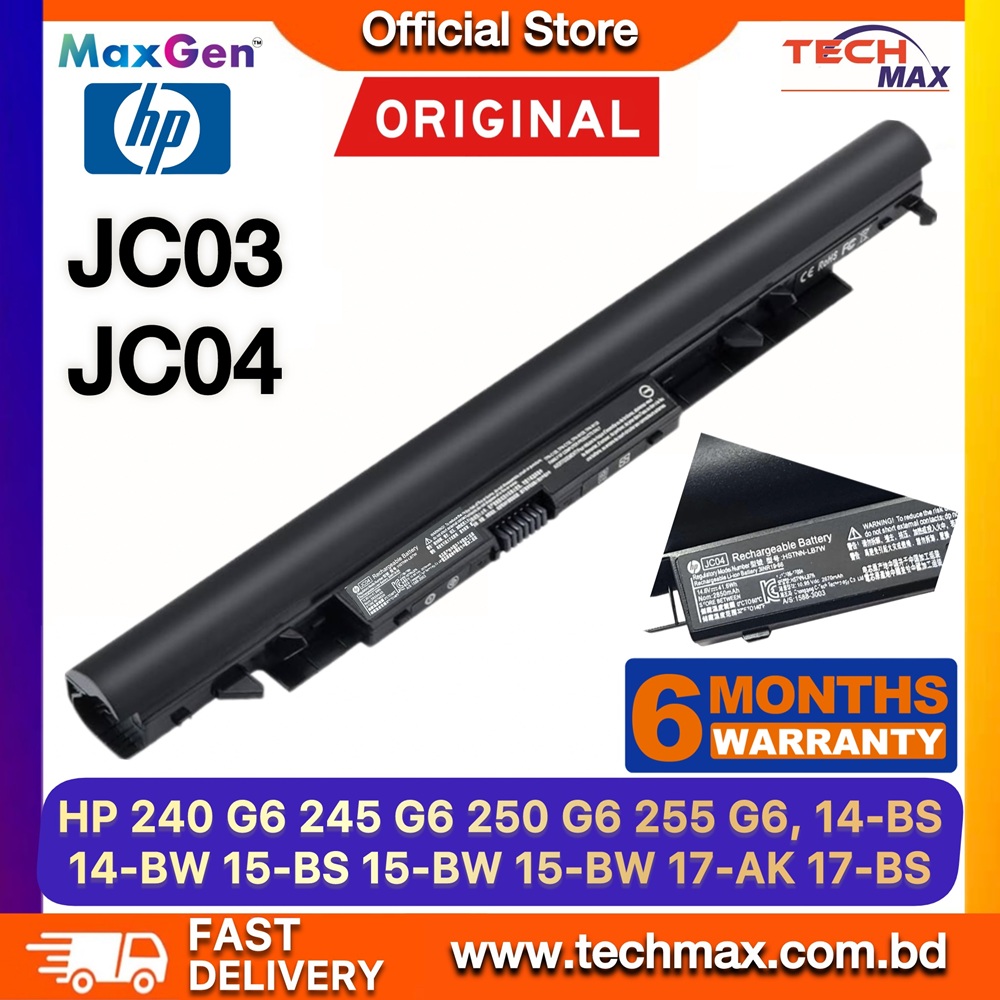 Original HP JC04, JC03 Battery For HP 14-BS, 14-BW, 15-BS, 15-BW, 5Q-BU, 15G-BR, 15Q-BY, 17-BS, HP Pavilion 240 G6, 245 G6, 250 G6, 255 G6, 17-AK TPN-W129, HSTNN-LB7W HSTNN-DB8E Series Premium Laptop Battery 1 Original HP JC04 JC03 Battery for 14-BS 15-BS 240 G6 250 G6 Laptop Battery