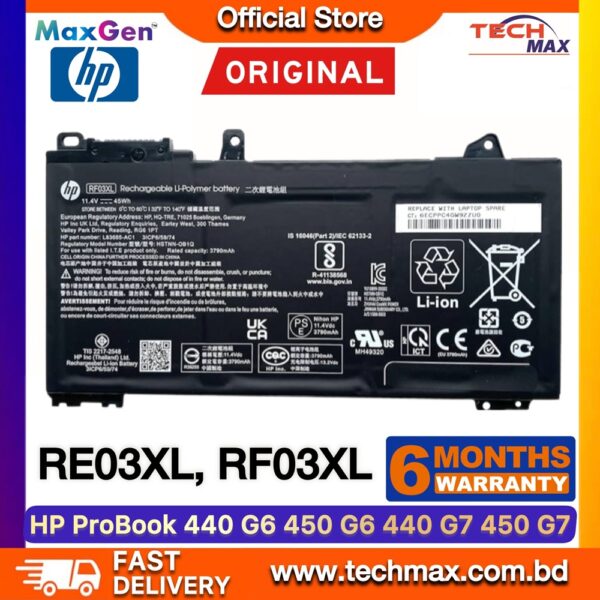 Original HP RE03XL, RF03XL Battery for ProBook 440 G6 440 G7 450 G6 Laptop Battery