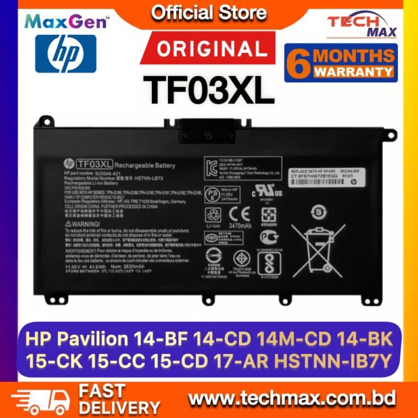 Original HP TF03XL Battery for Pavilion 14-BF 15-CC 17-AR Laptop Battery