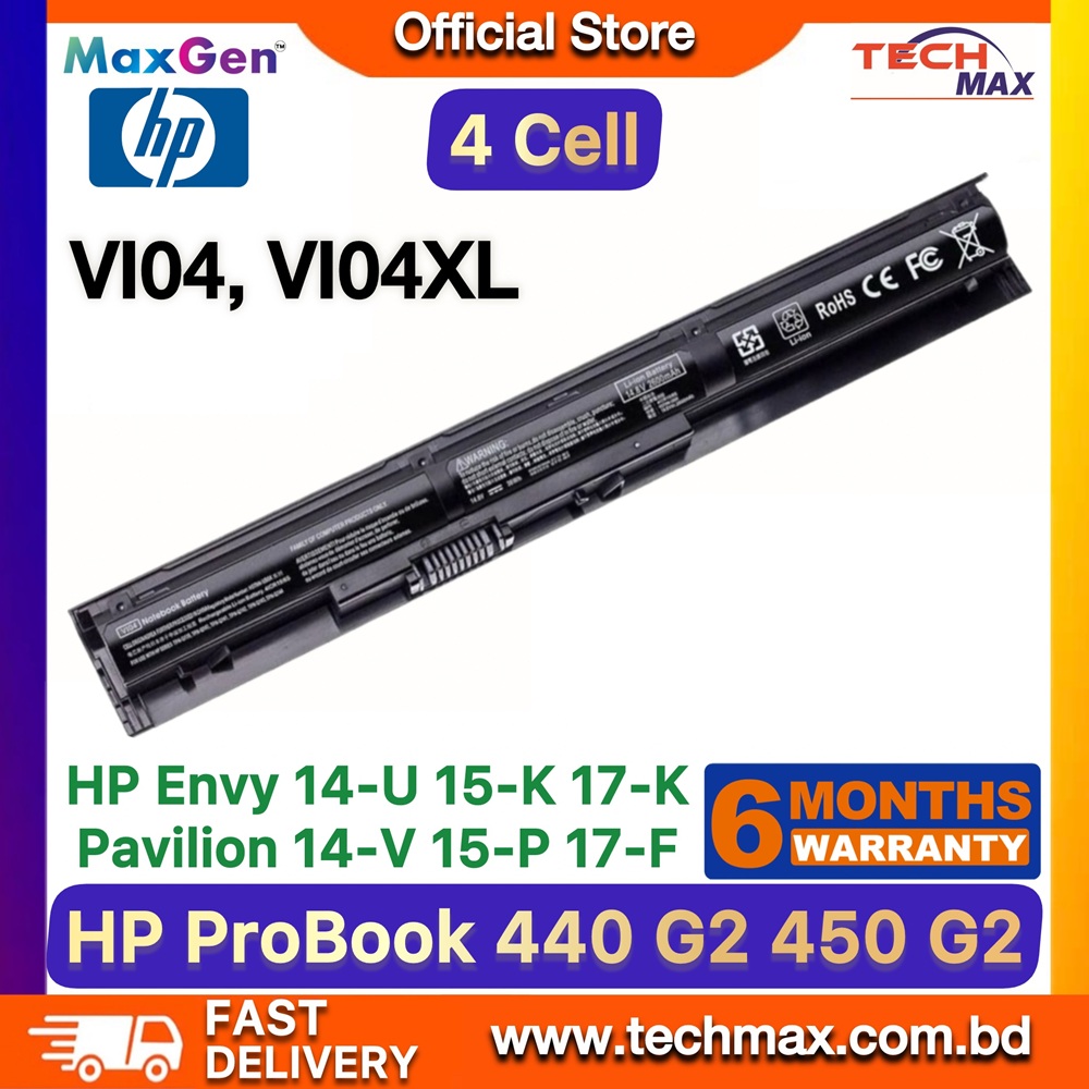 HP VI04, VI04XL Battery For HP ProBook 440 G2, 445 G2, 450 G2, 455 G2, Pavilion 15-P226NR, 15-P213CL, Envy M7-K111DX Series 756743-001, 756478-851, 756744-001, 756478-421, HSTNN-LB6I, HSTNN-C82C Premium Laptop Battery 1 HP VI04 VI04XL Battery for ProBook 440 G2 450 G2 455 G2 Laptop Battery